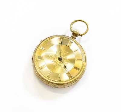 Lot 147 - An 18 Carat Gold Fob Watch