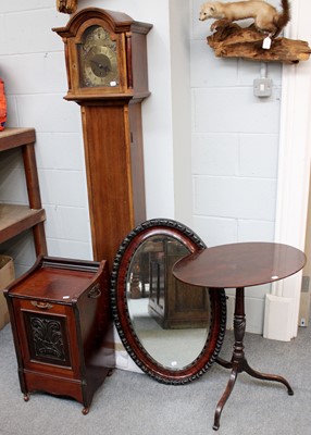 Lot 1396 - A Small Chiming Longcase Clock, together with...