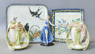 Lot 243 - A Continental Porcelain Art Deco Figure of a...