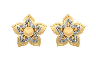 Lot 2049 - A Pair of Diamond Earrings designed as...