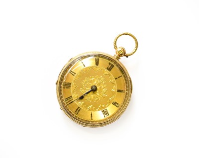 Lot 9 - A Lady's 18 Carat Gold Fob Watch, case with...