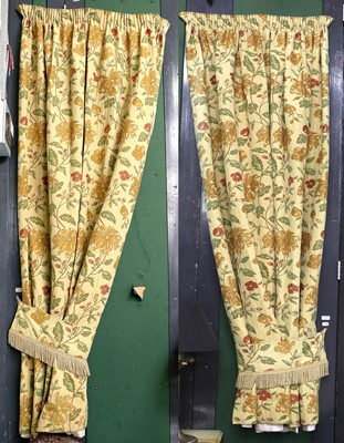 Lot 1193 - A Pair of Double-Lined Curtains, printed with...