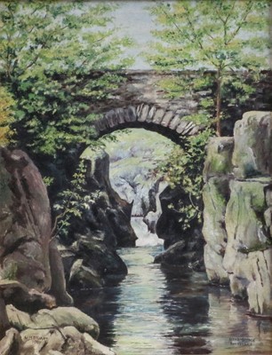 Lot 1028 - W* M* Stuart (20th Century) "Birks Bridge,...