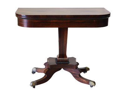 Lot 234 - A Regency Rosewood D Shape Card Table, early...