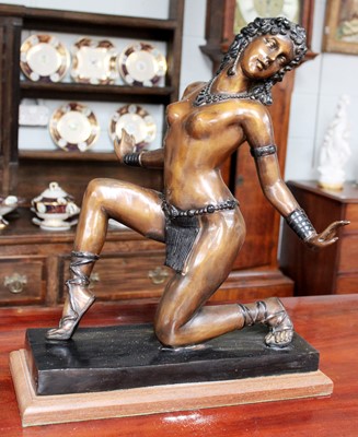 Lot 1014 - A Reproduction Art Deco Style Patinated Bronze...