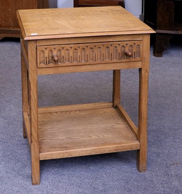 Lot 1398 - A Modern Oak Side Table, with shelf stretcher,...