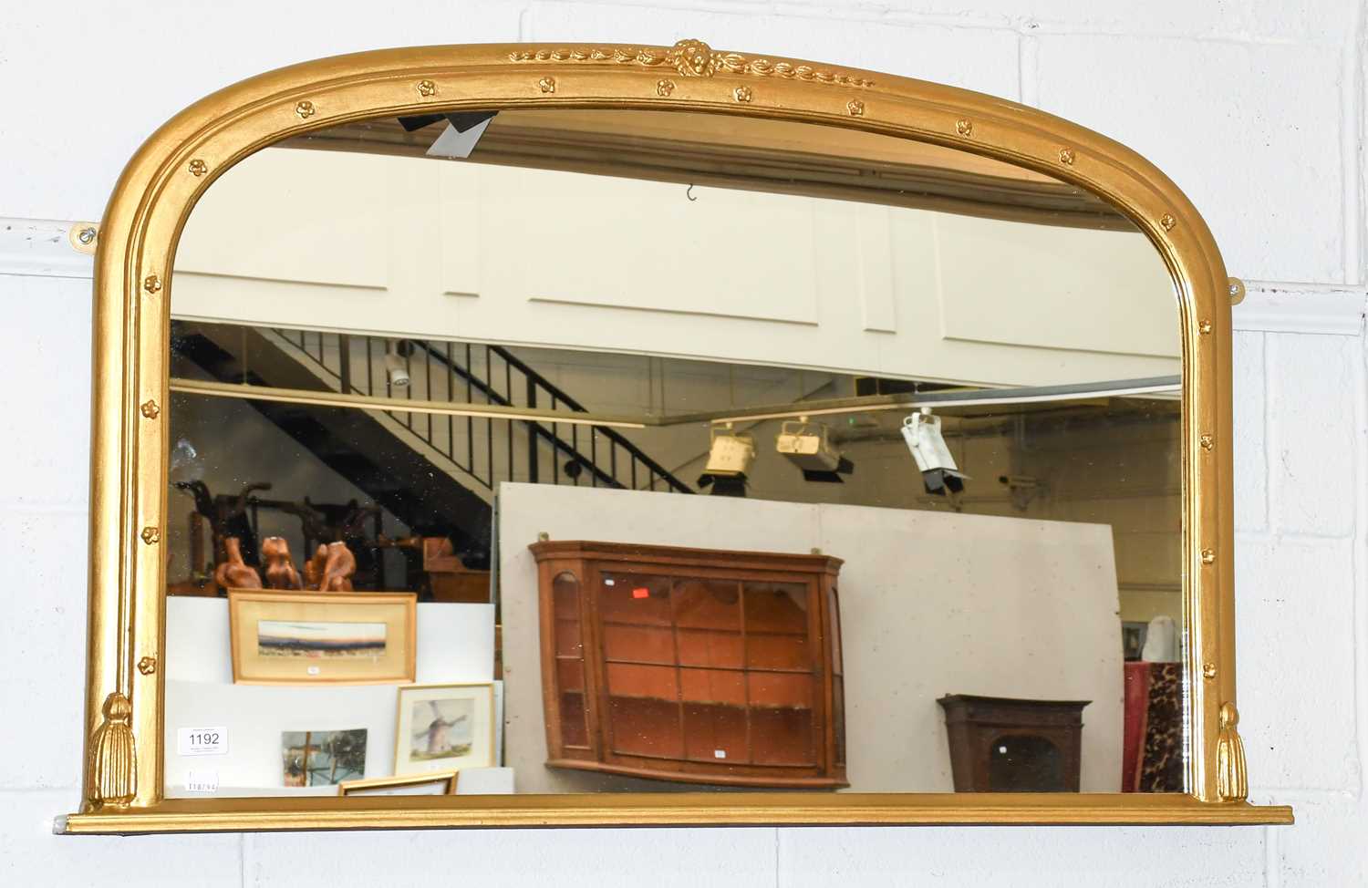 Lot 1192 A Reproduction Arch Top Over Mantle Mirror,