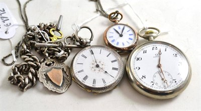 Lot 69 - Omega pocket watch and two others