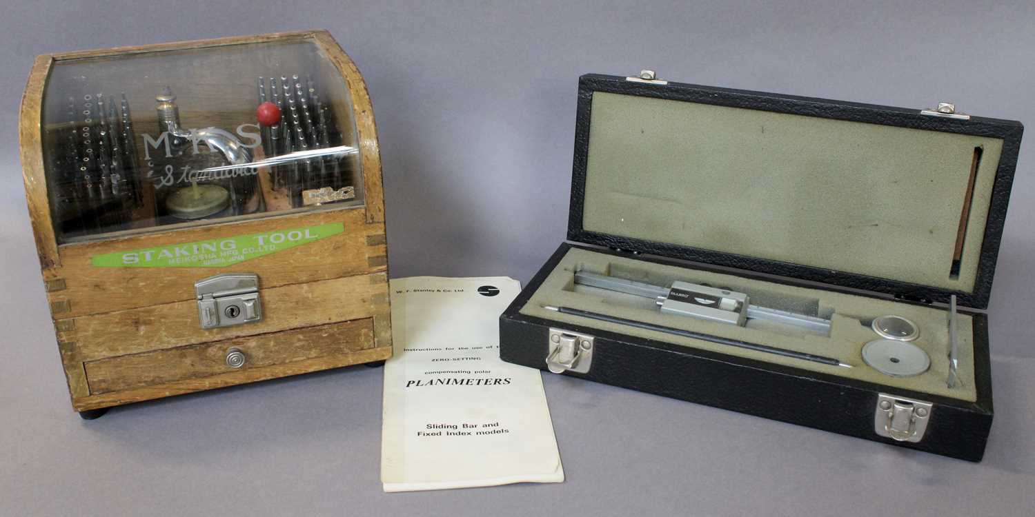 Lot 284 - A Watchmakers Staking tool; together with an...