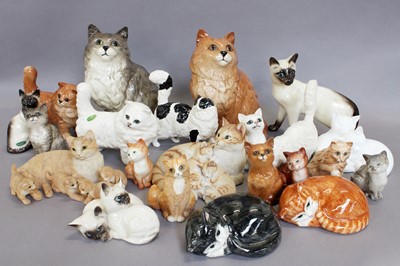 Lot 367 - Beswick and Royal Doulton Cat Models, together...