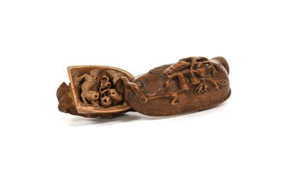 Lot 144 - A Chinese Carved Wood Box, 19th century, in...