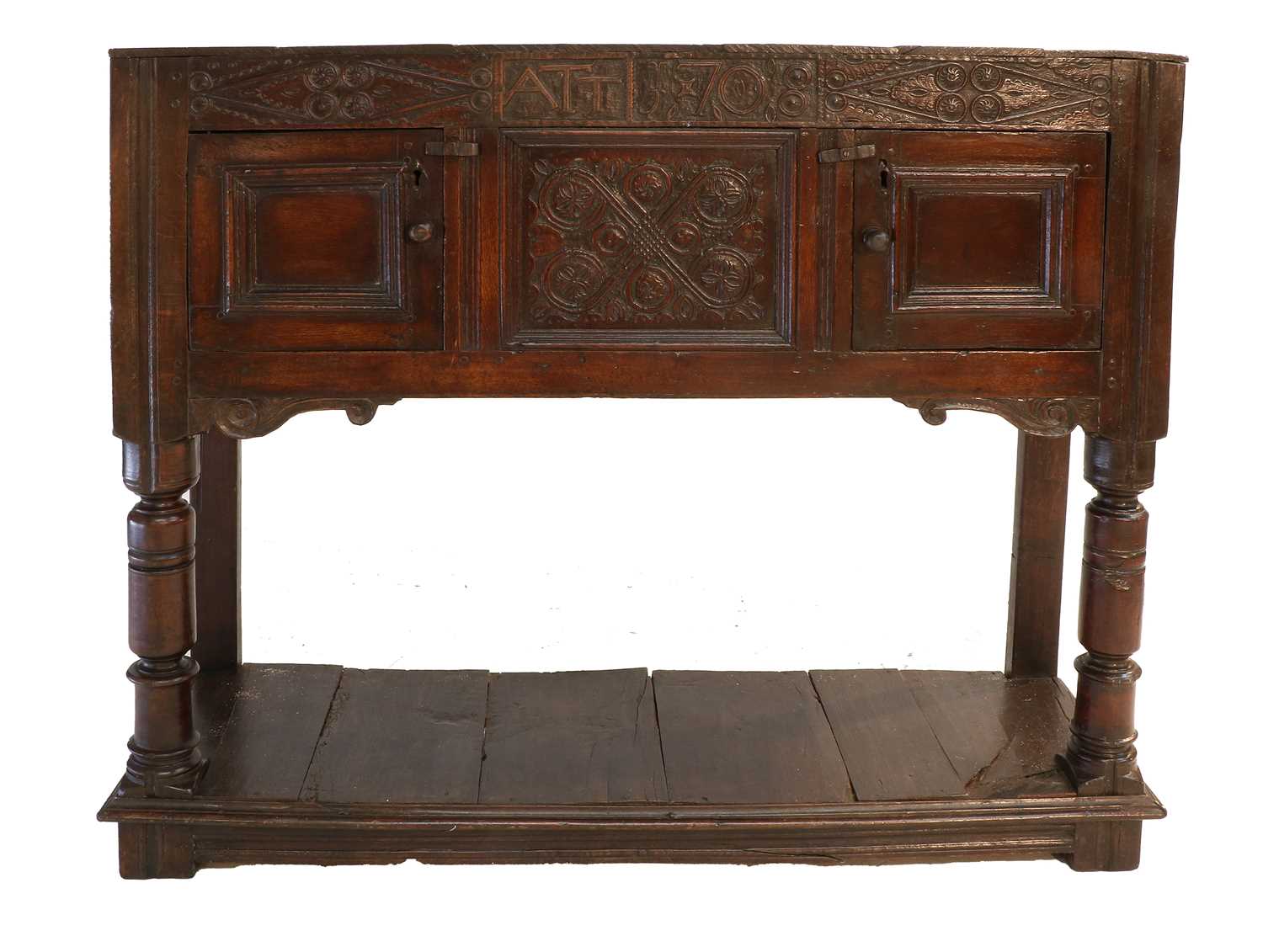 Lot 212 - An Early 18th Century Joined Oak Livery...