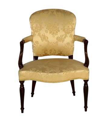 Lot 343 - A George III Stained Beech Open Armchair,...