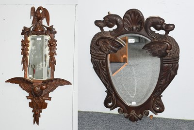 Lot 1029 - A Carved Oak Wall Mirror, in the Austro-German...