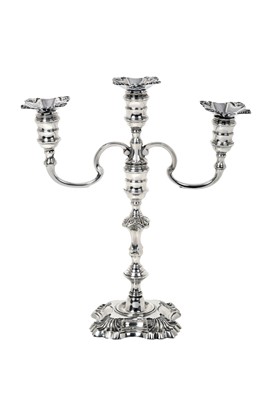 Lot 2325 - An Elizabeth II Silver Three-Light Candelabrum