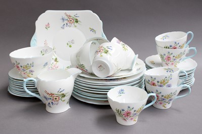 Lot 183 - A Shelly Part Tea Set in the "Wild Flowers"...