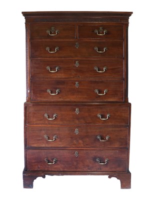 Lot 245 - A George III Mahogany Chest on Chest, late...