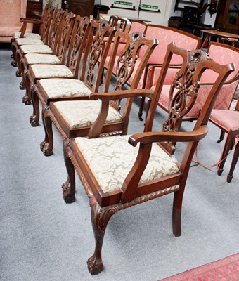 Lot 1361 - A Set of Eight Carved Mahogany Chippendale...