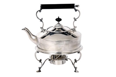 Lot 2217 - A George V Silver Kettle, Stand and Lamp