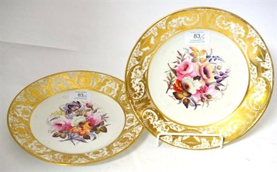 Lot 83 - A Pair of Derby Porcelain Plates, circa 1815, painted in the manner of Moses Webster with sprays of