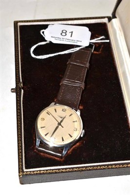 Lot 81 - A stainless steel Longines wristwatch, in a Longines case