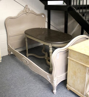 Lot 1272 - A French Early 20th Century Painted Bed, 139cm...