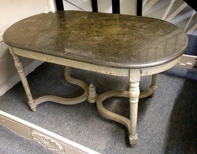 Lot 1273 - A French Style Painted Hall Table, with marble...