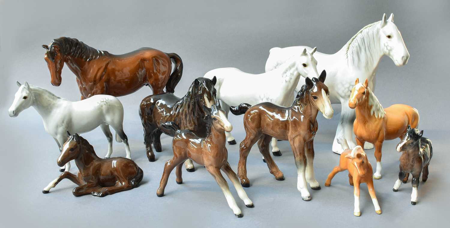 Lot 267 - Beswick Horses and Foals, including Shire