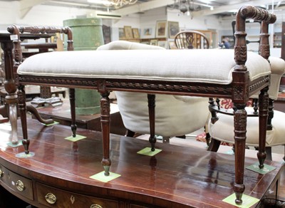 Lot 1190 - A Carved Mahogany Window Seat, 110cm by 40cm...