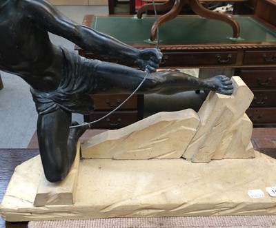 Lot 1017 - After Fritz Klimsch, bronzed metal figure of...