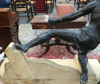 Lot 1017 - After Fritz Klimsch, bronzed metal figure of...