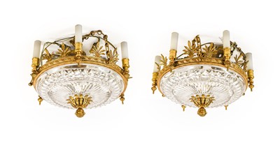 Lot 556 - A Pair of French Gilt Metal Mounted Glass...