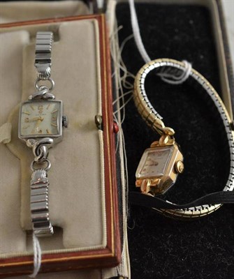 Lot 89 - A lady's Omega watch and another, cased (2)