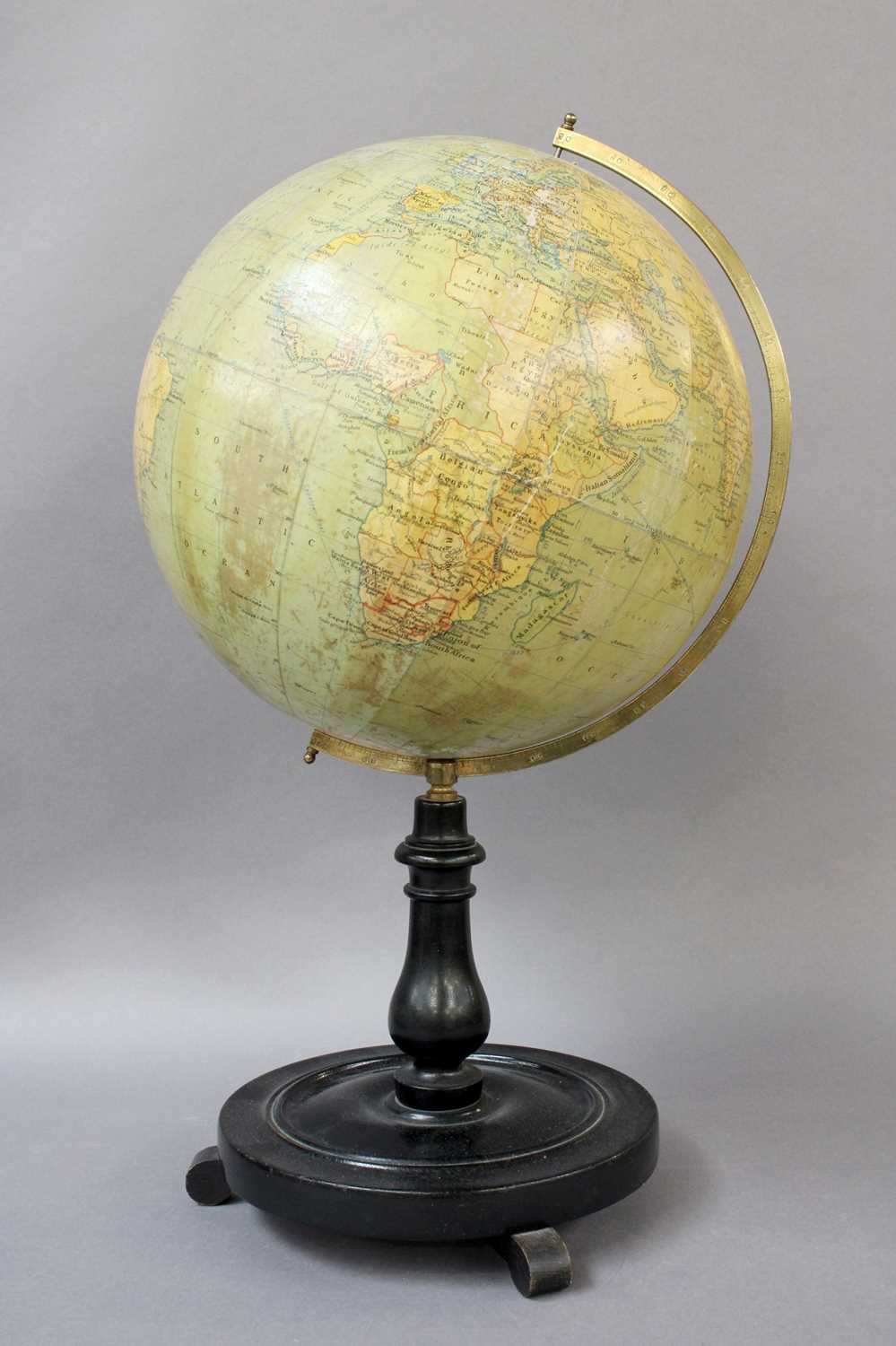 Lot 397 - A Philip's 12 inch Terrestrial Globe, turned