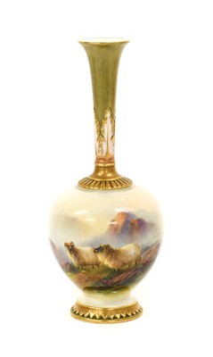 Lot 74 - A Royal Worcester Porcelain Vase, by Ernest...