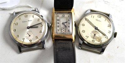 Lot 91 - A 9ct gold Omega watch dated 1939, a Utilitas watch and a Calame Robert watch
