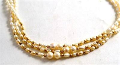 Lot 93 - An 18ct gold and fresh water pearl necklace