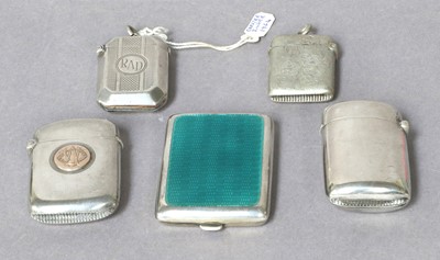 Lot 223 - Three Various Silver Vesta-Cases, oblong, one...