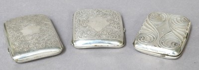 Lot 218 - Three Various Silver Cigarette-Cases, each...