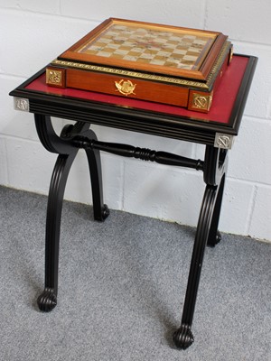 Lot 1021 - A Modern Chess/Checkers Set, the board etched...