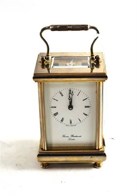 Lot 100 - A brass silvered carriage timepiece retailed by Thomas Braithwaite, London