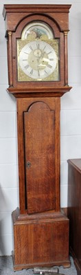 Lot 1414 - An Oak Eight Day Longcase Clock, 12.5" arch...