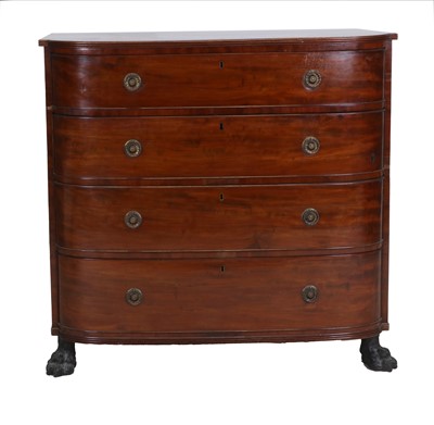 Lot 220 - A Regency Mahogany Bowfront Chest of Drawers,...