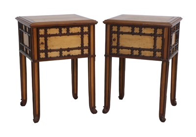 Lot 218 - A Pair of Victorian Gothic-Revival Satinwood...