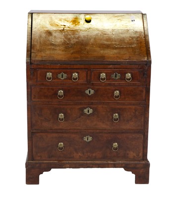 Lot 351 - A George I Walnut and Featherbanded Bureau,...