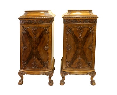 Lot 369 - A Pair of Edwardian Mahogany Pedestals, the...