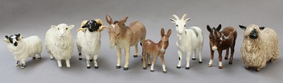 Lot 376 - Beswick Farm Animals, including Wensleydale...