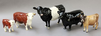 Lot 378 - Beswick Cattle, including Belted Galloway Cow,...