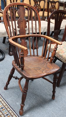 Lot 1352 - A 19th Century Ash and Elm Windsor Chair, with...