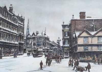 Lot 1126 - F* Hodgson (20th Century) "Stonegate, York"...